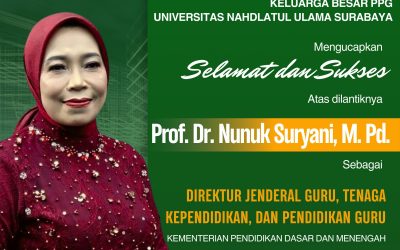 Selamat dan Sukses Prof. Dr. Nunuk Suryani, M. Pd atas dilantiknya sebagai Direktur Jenderal Guru, Tenaga Kependidikan, dan Pendidikan Guru pada Kementerian Pendidikan Dasar dan Menengah